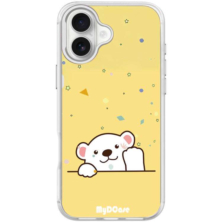 For iPhone 17 Waving Little Bear Pattern Magnetic Phone Case