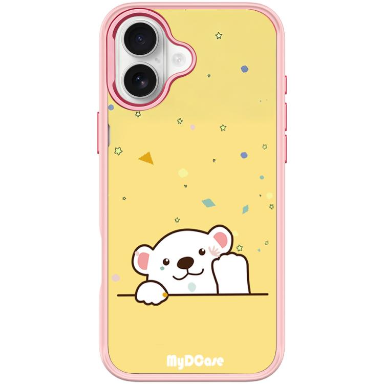 For iPhone 17 Waving Little Bear Pattern Magnetic Phone Case