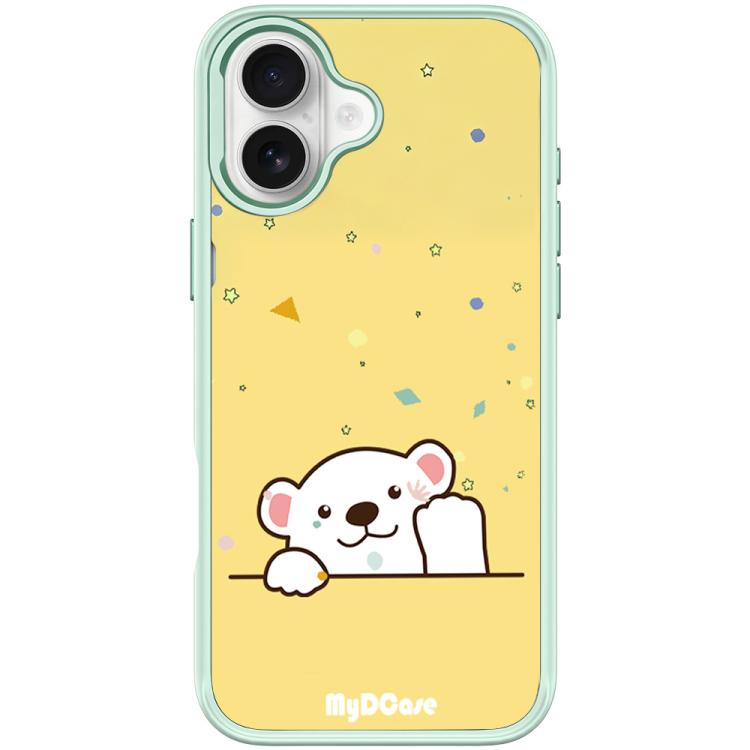 For iPhone 17 Waving Little Bear Pattern Magnetic Phone Case