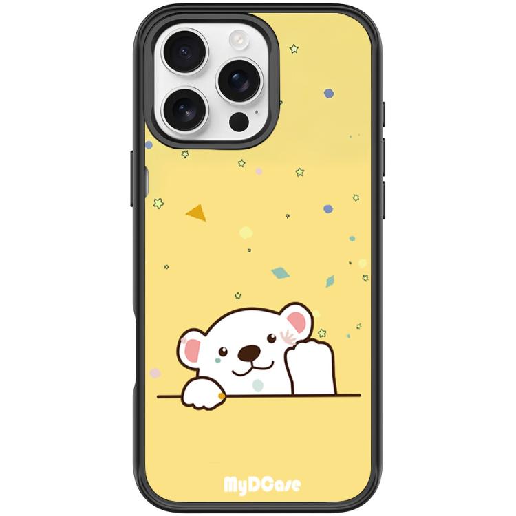 For iPhone 16 Pro Max Waving Little Bear Pattern Magnetic Phone Case