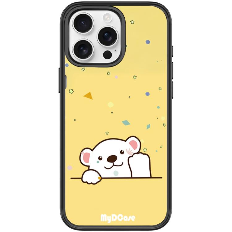 For iPhone 15 Pro Max Waving Little Bear Pattern Magnetic Phone Case