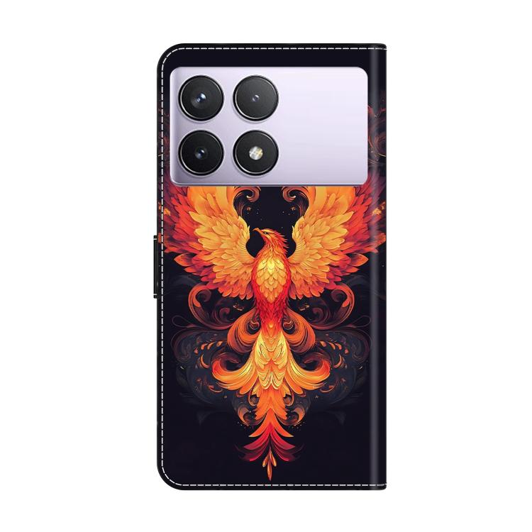 For Redmi K70E / Poco X6 Pro Crystal-Like Painted Vegan Leather Phone Case