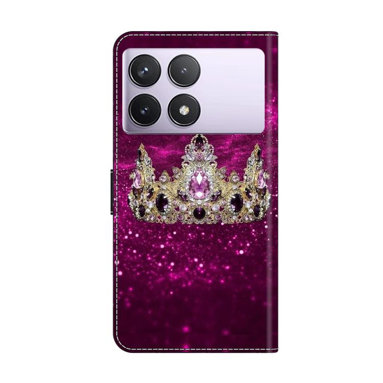 For Redmi K70E / Poco X6 Pro Crystal-Like Painted Vegan Leather Phone Case