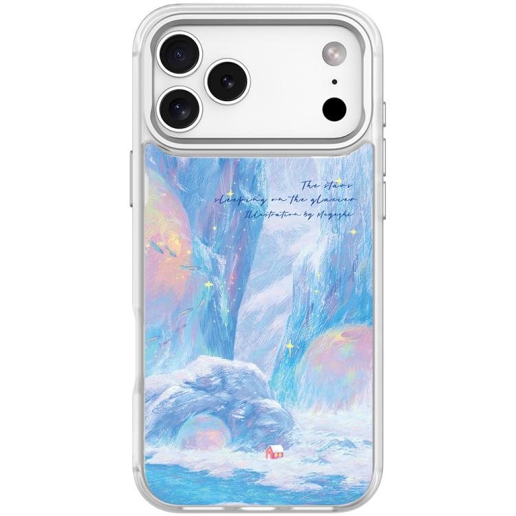 For iPhone 17 Pro Max Glacier Red House Pattern Magnetic Phone Case