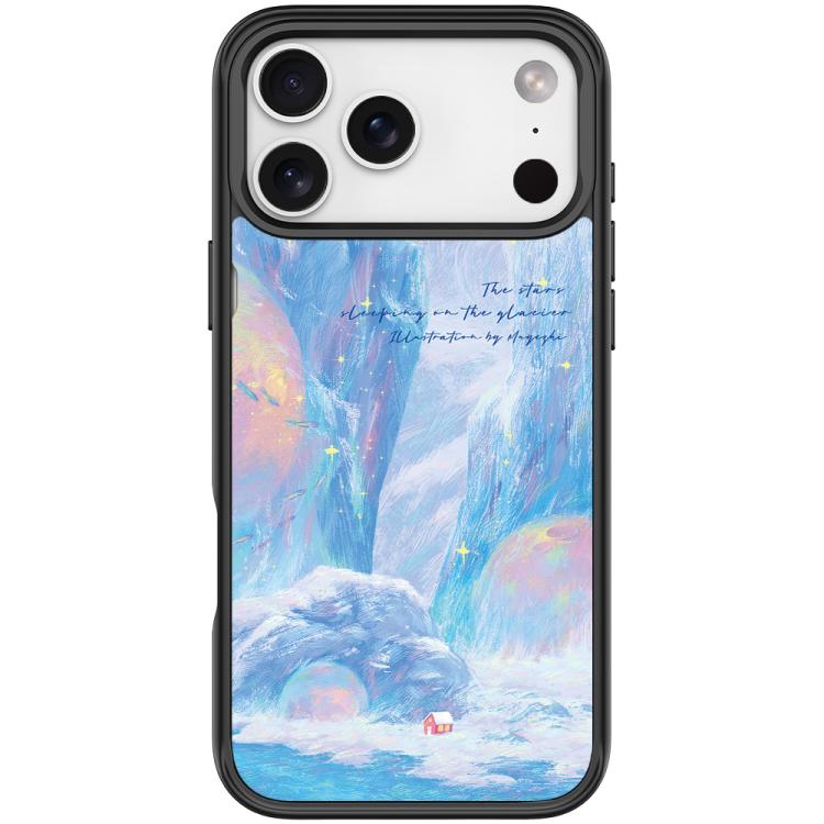 For iPhone 17 Pro Glacier Red House Pattern Magnetic Phone Case