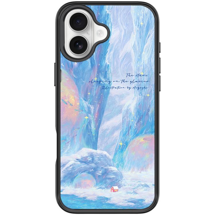 For iPhone 17 Glacier Red House Pattern Magnetic Phone Case