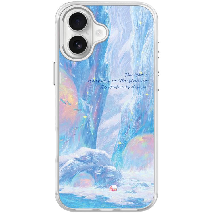 For iPhone 17 Glacier Red House Pattern Magnetic Phone Case