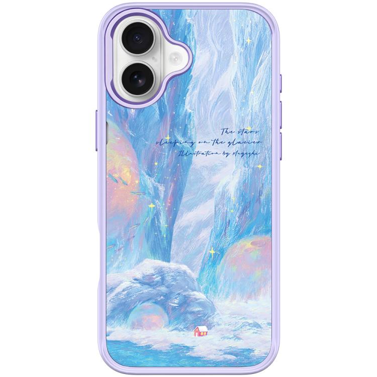 For iPhone 17 Glacier Red House Pattern Magnetic Phone Case