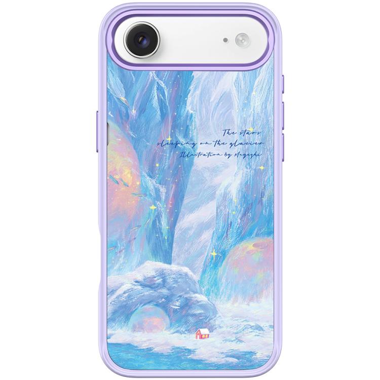 For iPhone Air Glacier Red House Pattern Magnetic Phone Case