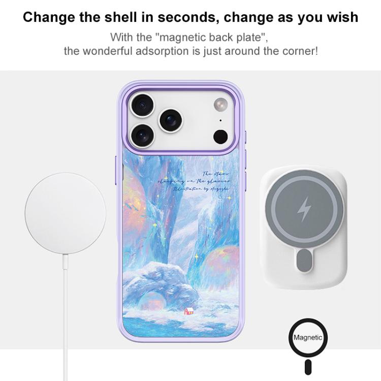 For iPhone Air Glacier Red House Pattern Magnetic Phone Case
