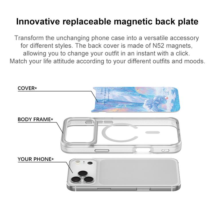 For iPhone Air Glacier Red House Pattern Magnetic Phone Case