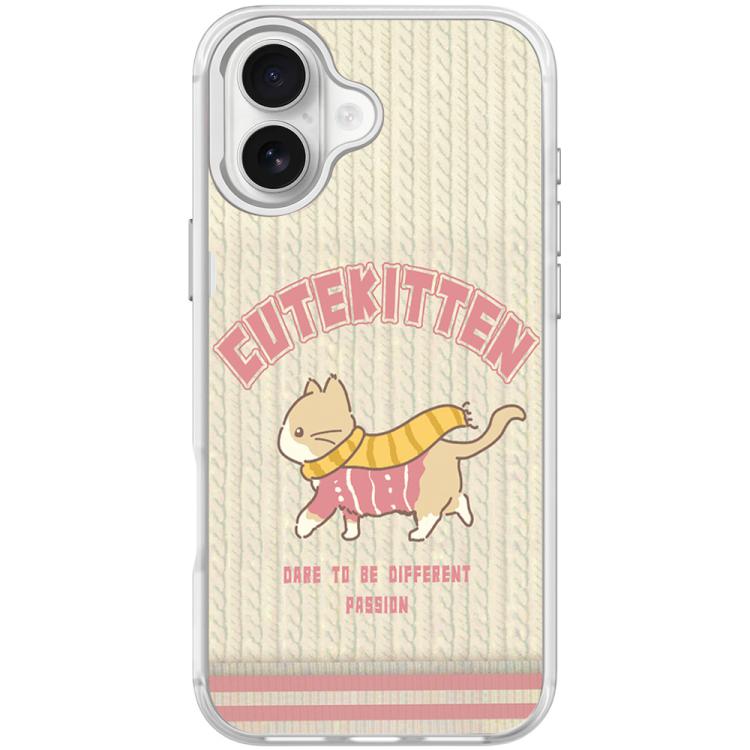 For iPhone 17 Adorable Woolen Cat Pattern Magnetic Phone Case