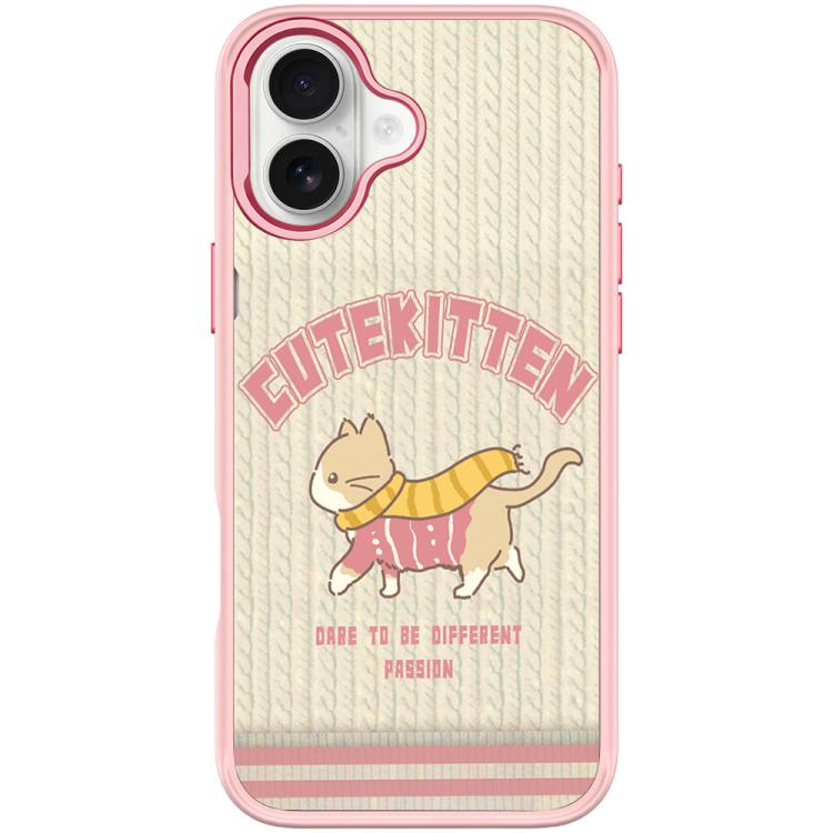 For iPhone 17 Adorable Woolen Cat Pattern Magnetic Phone Case