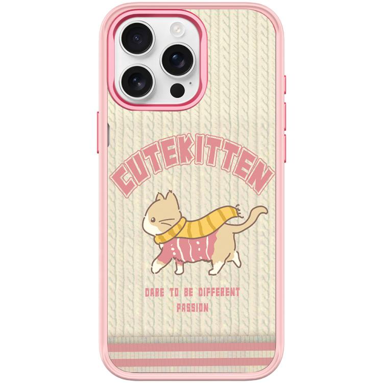 For iPhone 15 Pro Max Adorable Woolen Cat Pattern Magnetic Phone Case
