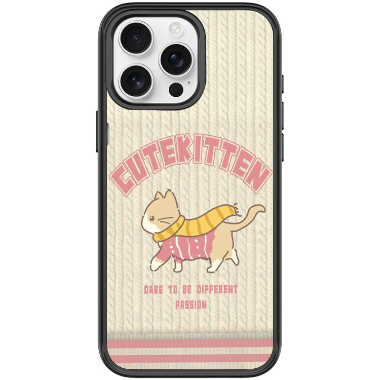 For iPhone 15 Pro Adorable Woolen Cat Pattern Magnetic Phone Case