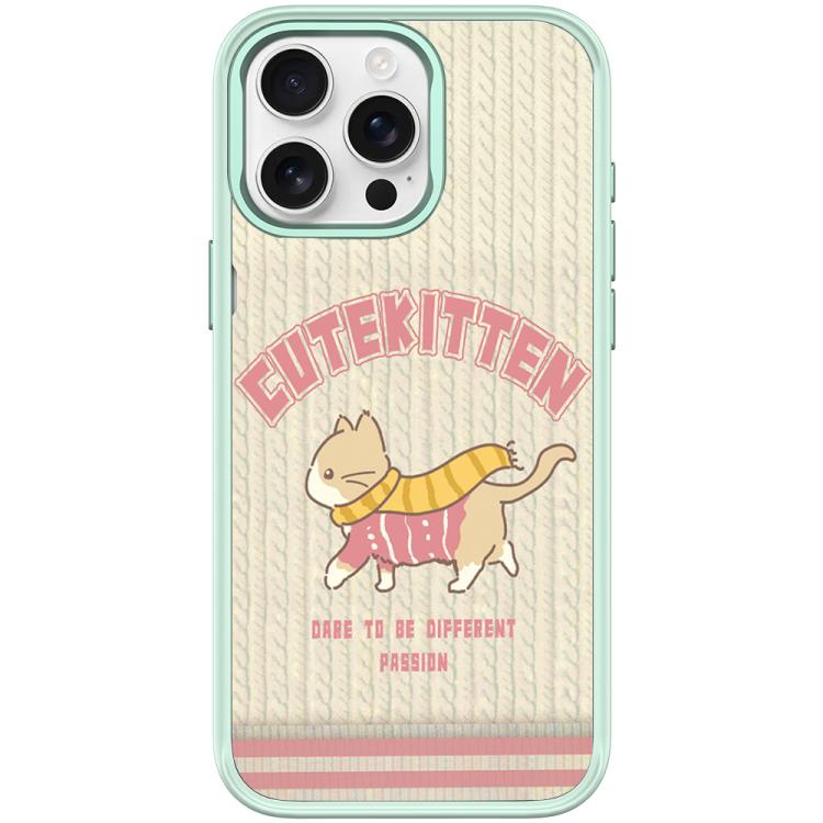 For iPhone 15 Pro Adorable Woolen Cat Pattern Magnetic Phone Case