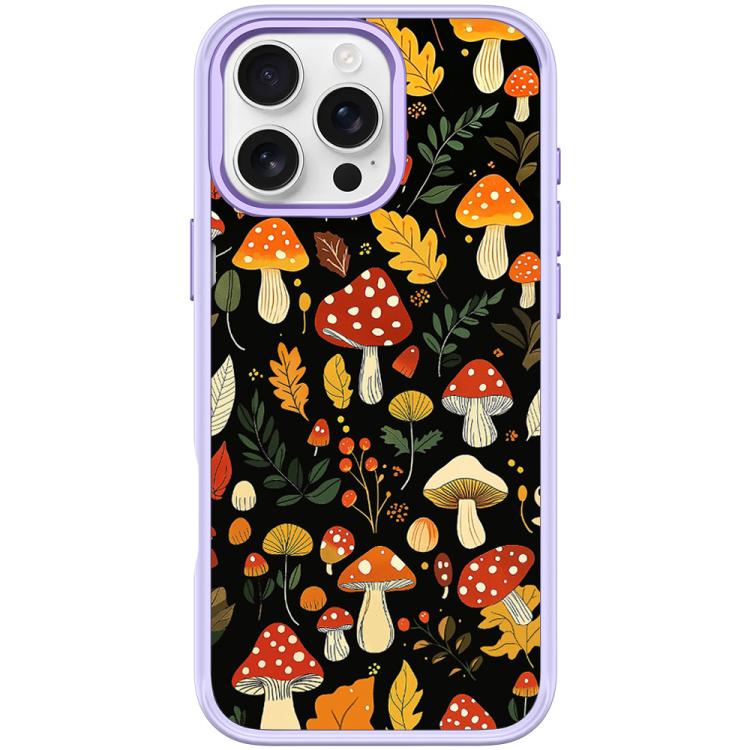 For iPhone 16 Pro Max Jungle Mushrooms Pattern Magnetic Phone Case