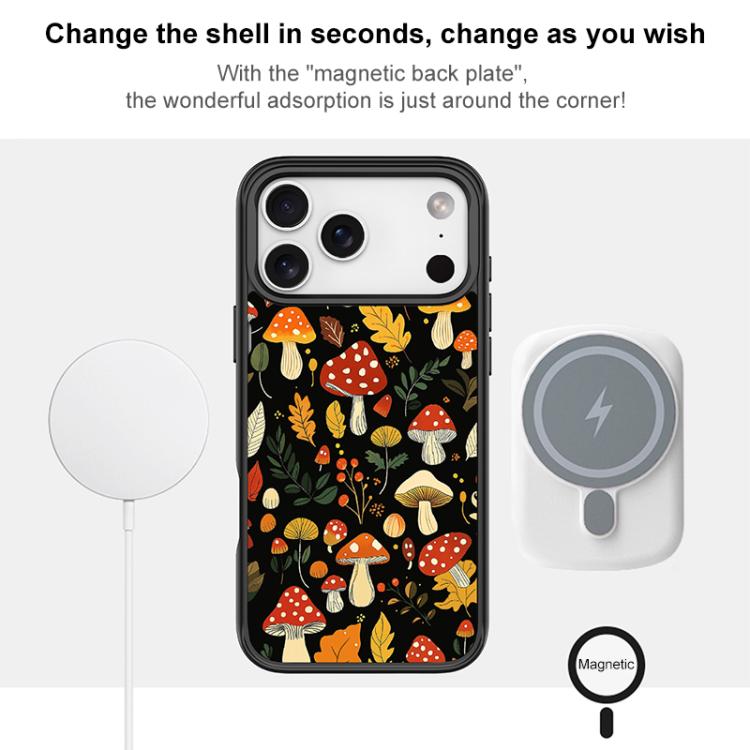 For iPhone 17 Pro Max Jungle Mushrooms Pattern Magnetic Phone Case