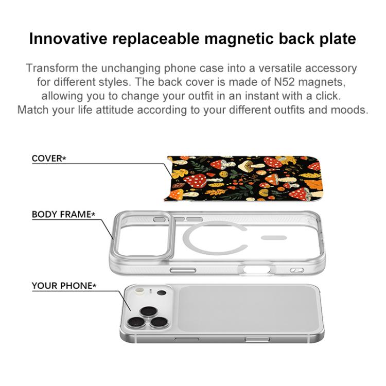 For iPhone 17 Pro Jungle Mushrooms Pattern Magnetic Phone Case