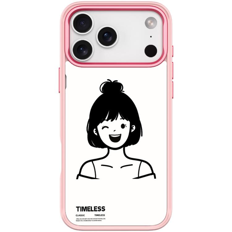 For iPhone 17 Pro Sketch Style Short Hair Girl Pattern Magnetic Phone Case