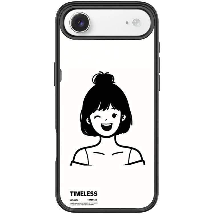 For iPhone Air Sketch Style Short Hair Girl Pattern Magnetic Phone Case