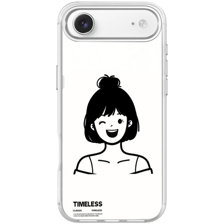 For iPhone Air Sketch Style Short Hair Girl Pattern Magnetic Phone Case