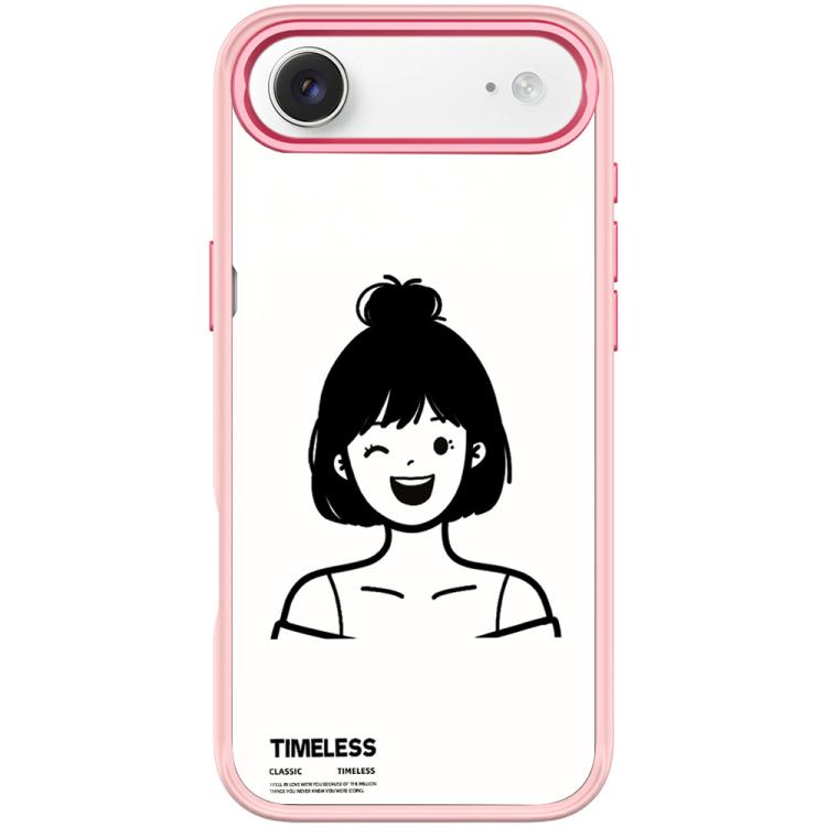 For iPhone Air Sketch Style Short Hair Girl Pattern Magnetic Phone Case