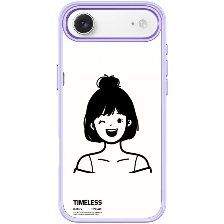For iPhone Air Sketch Style Short Hair Girl Pattern Magnetic Phone Case