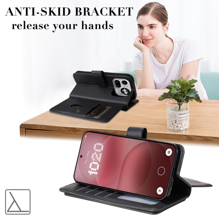 For Nothing Phone 4a Pro Multi-Function Wallet 10 Card Slots Leather Phone Case