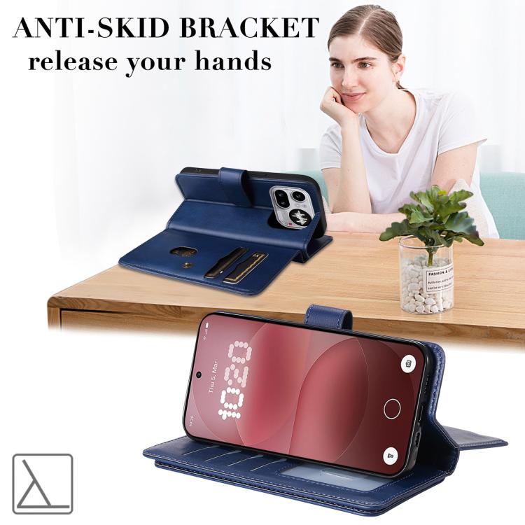 For Nothing Phone 4a Pro Multi-Function Wallet 10 Card Slots Leather Phone Case