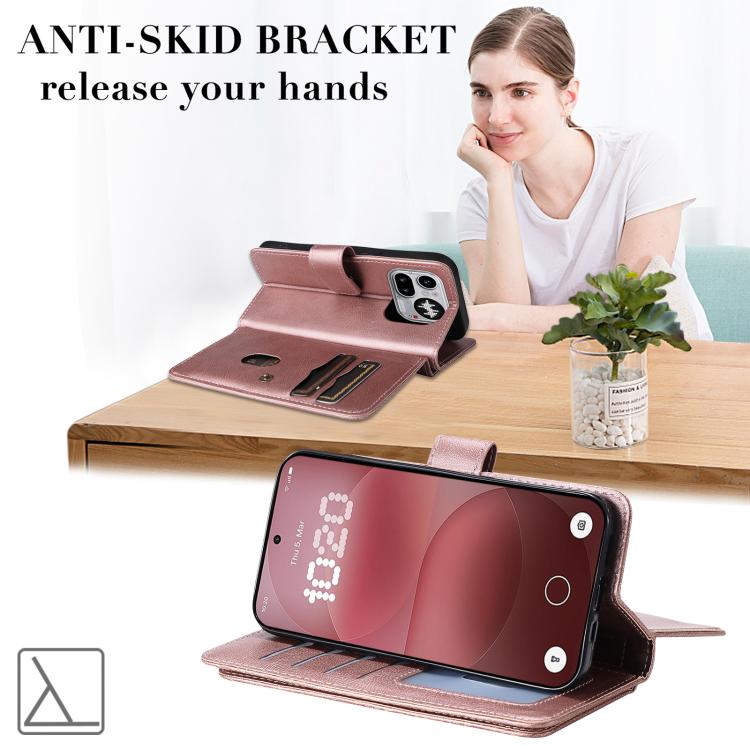 For Nothing Phone 4a Pro Multi-Function Wallet 10 Card Slots Leather Phone Case