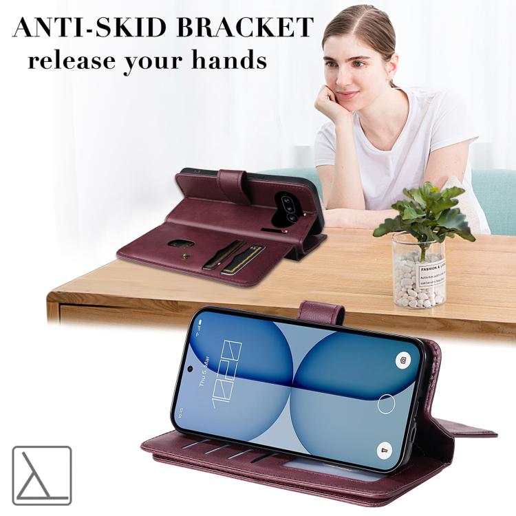 For Nothing Phone 4a Multi-Function Wallet 10 Card Slots Leather Phone Case