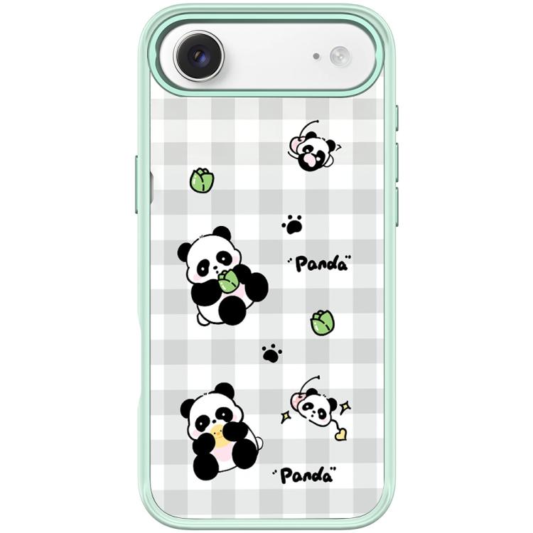 For iPhone Air Adorable Grid Panda Pattern Magnetic Phone Case