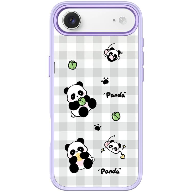 For iPhone Air Adorable Grid Panda Pattern Magnetic Phone Case
