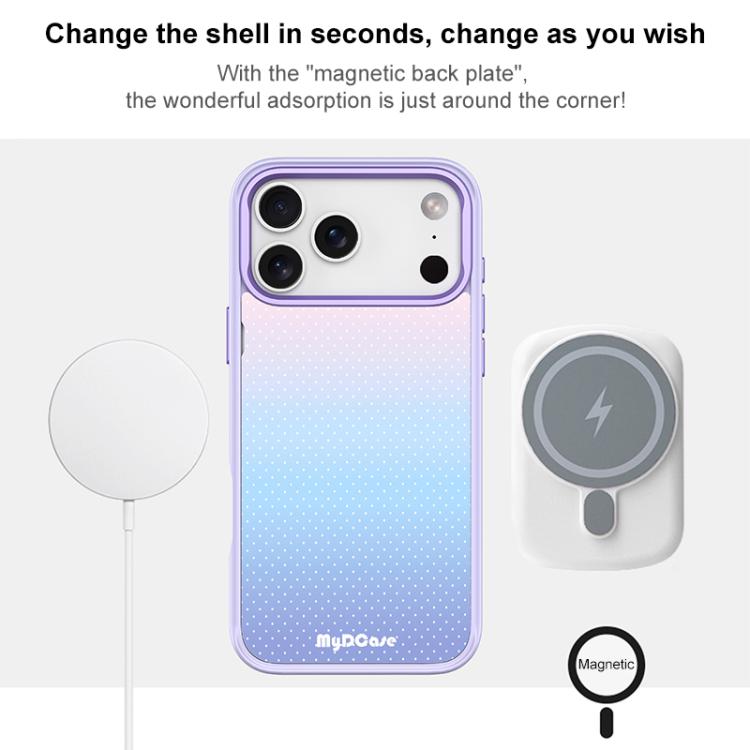 For iPhone 15 Pro Max Sky Blue Dots Pattern Magnetic Phone Case