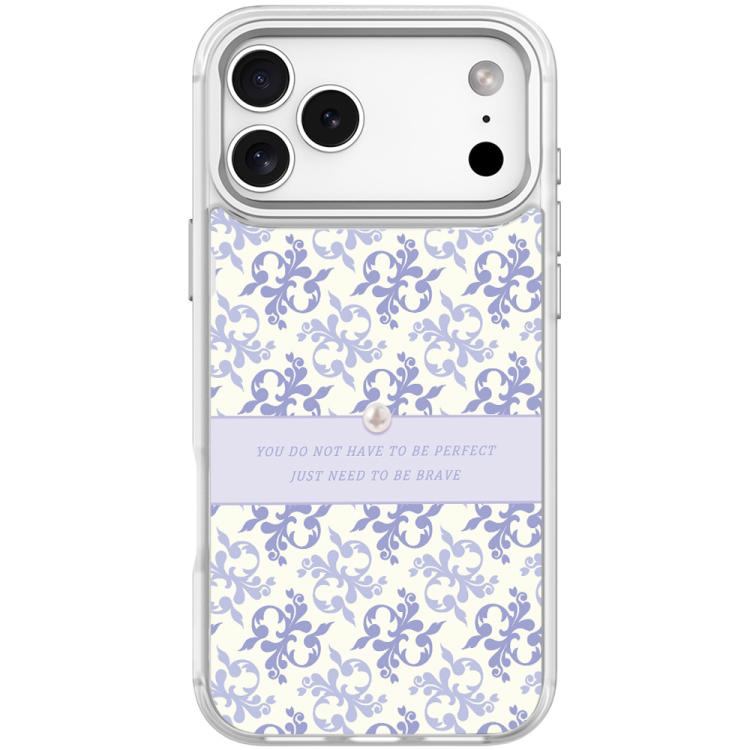 For iPhone 17 Pro Max Light Purple Flower Pattern Magnetic Phone Case