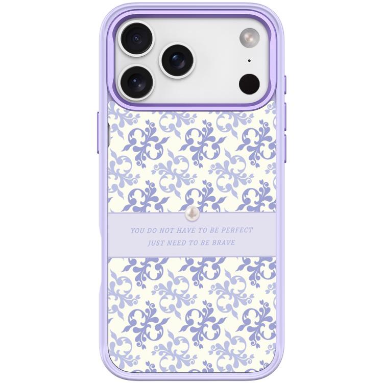 For iPhone 17 Pro Light Purple Flower Pattern Magnetic Phone Case