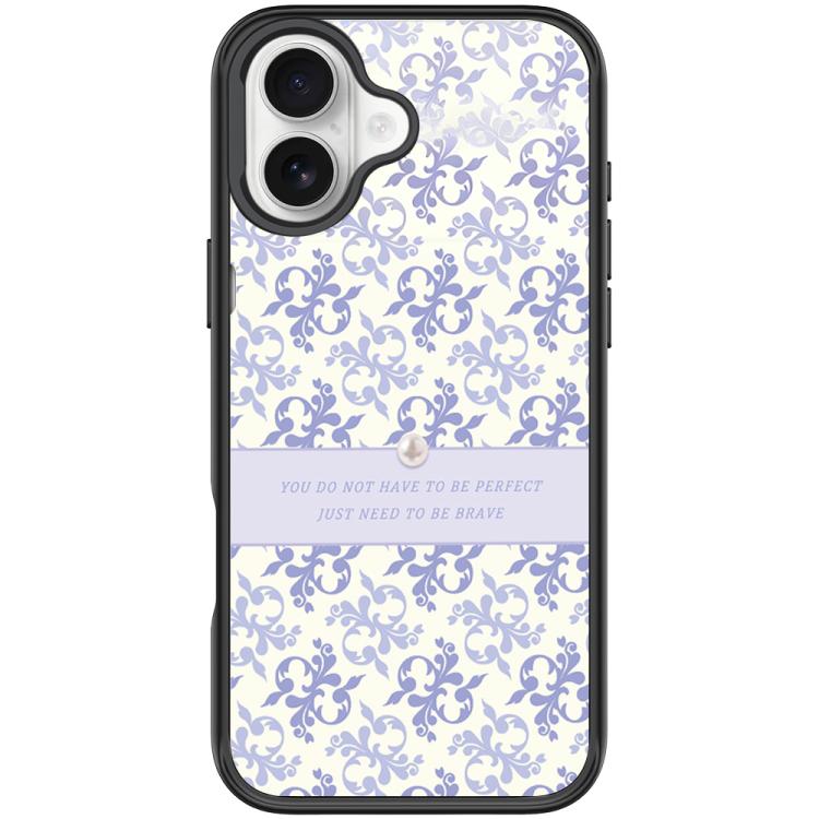 For iPhone 17 Light Purple Flower Pattern Magnetic Phone Case