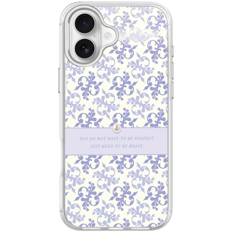 For iPhone 17 Light Purple Flower Pattern Magnetic Phone Case