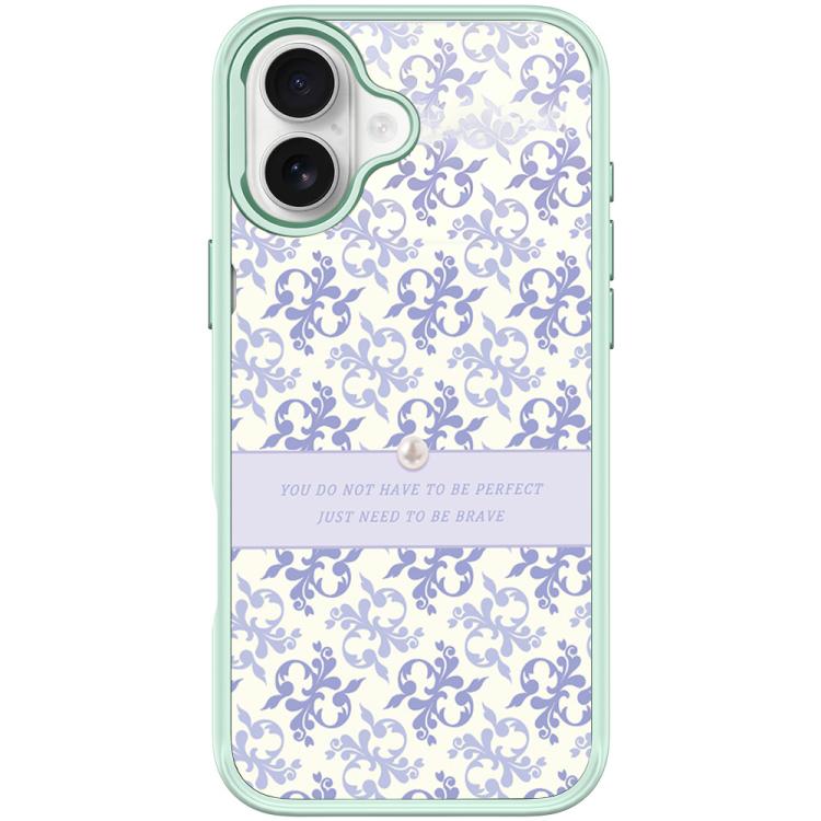 For iPhone 17 Light Purple Flower Pattern Magnetic Phone Case