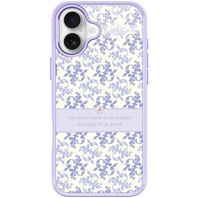 For iPhone 17 Light Purple Flower Pattern Magnetic Phone Case