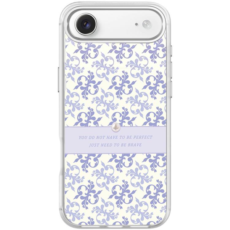 For iPhone Air Light Purple Flower Pattern Magnetic Phone Case