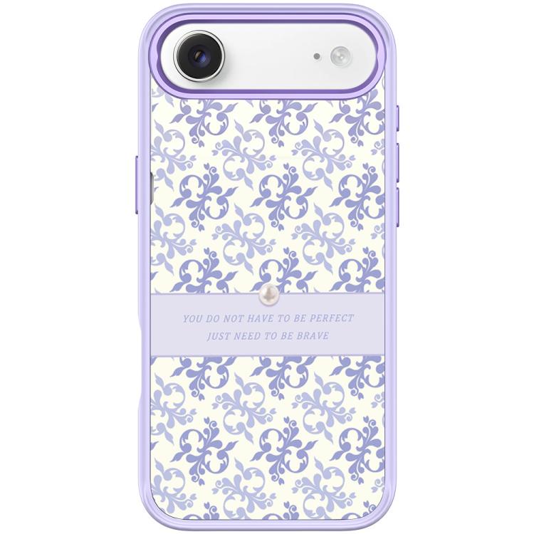 For iPhone Air Light Purple Flower Pattern Magnetic Phone Case