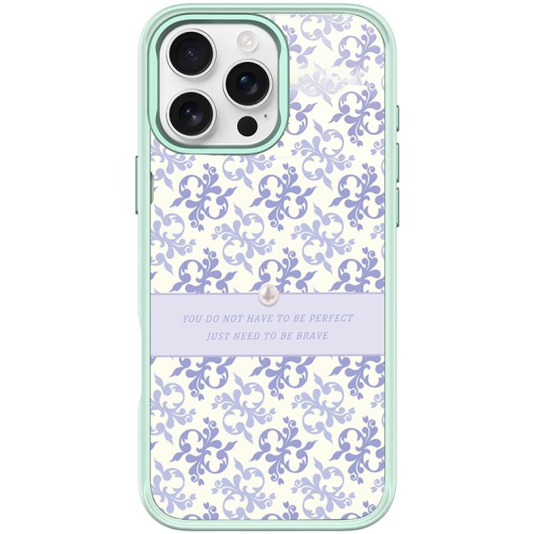 For iPhone 16 Pro Light Purple Flower Pattern Magnetic Phone Case