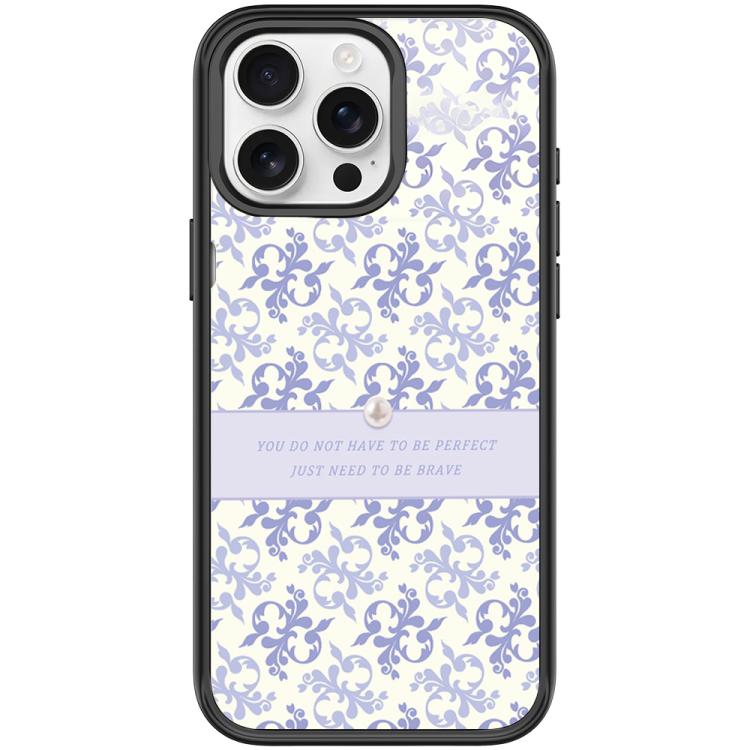 For iPhone 15 Pro Light Purple Flower Pattern Magnetic Phone Case