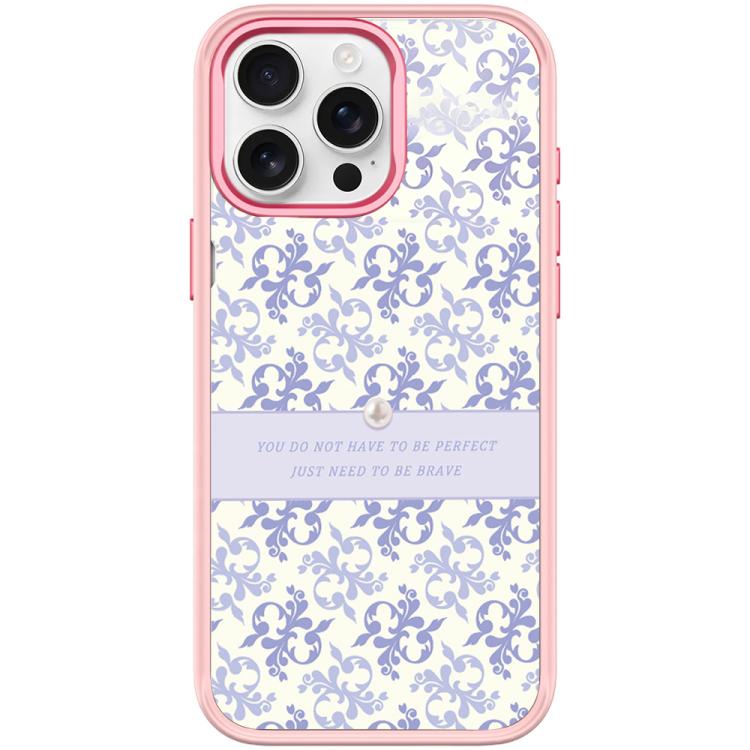 For iPhone 15 Pro Light Purple Flower Pattern Magnetic Phone Case