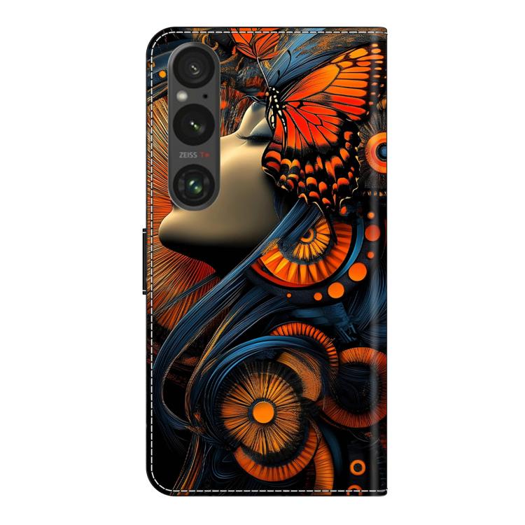 For Sony Xperia 1 VI Crystal-Like Painted Vegan Leather Phone Case