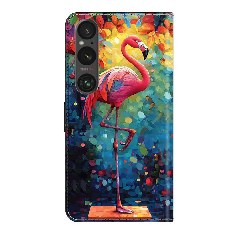 For Sony Xperia 1 VI Crystal-Like Painted Vegan Leather Phone Case