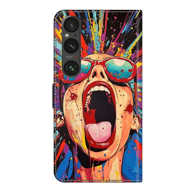 For Sony Xperia 1 VI Crystal-Like Painted Vegan Leather Phone Case
