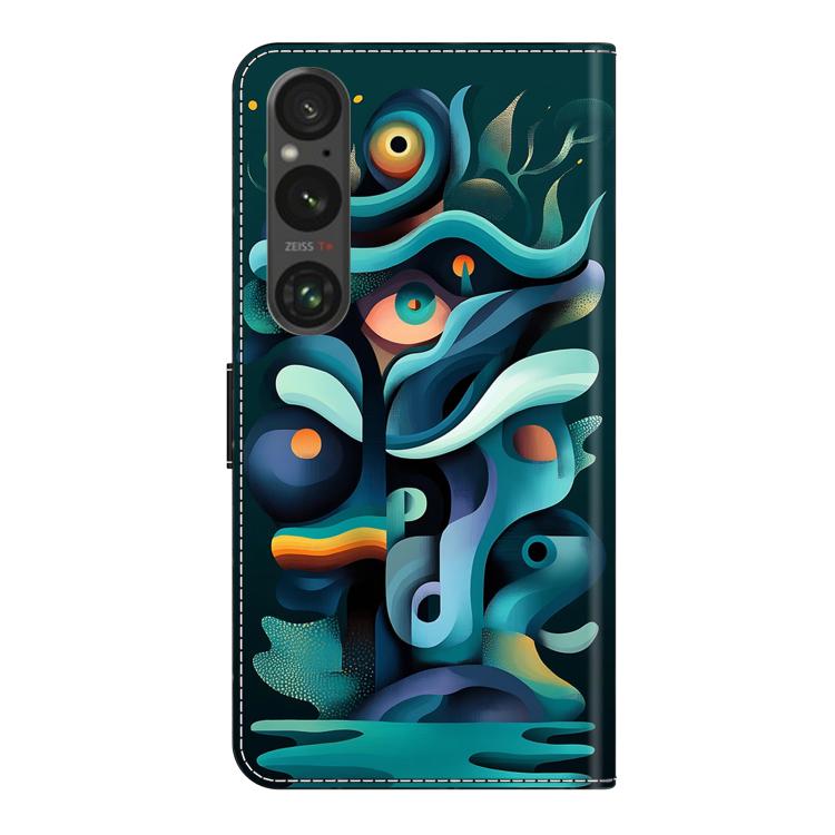 For Sony Xperia 1 VI Crystal-Like Painted Vegan Leather Phone Case
